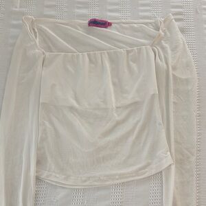 Edikted Cream Sheer Top